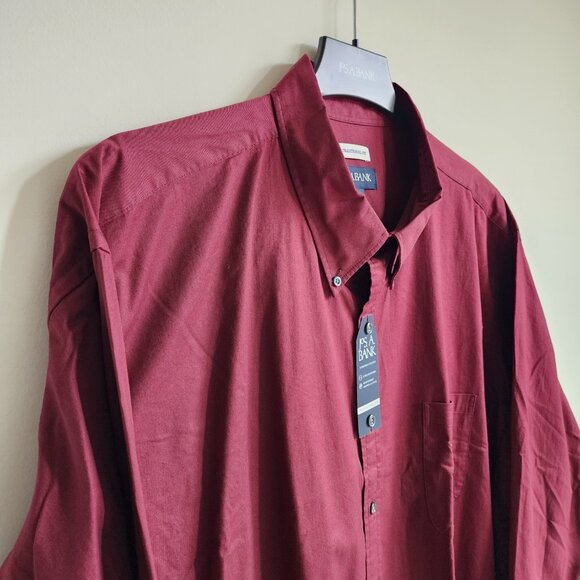 3XL Red Shirt Maroon Burgundy Jos A Bank New Oxford Button Down Traditional Fit - Picture 8 of 16